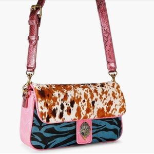 Kurt Geiger London Camden Flap Genuine Calf hair & leather shoulder bag.